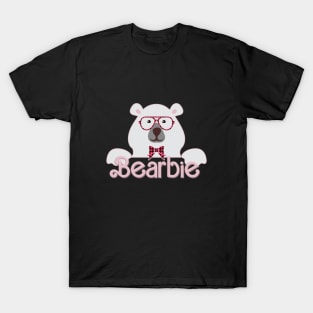 Bearbie Barbie Bear Cute Boy Fun Logo Pink T-Shirt